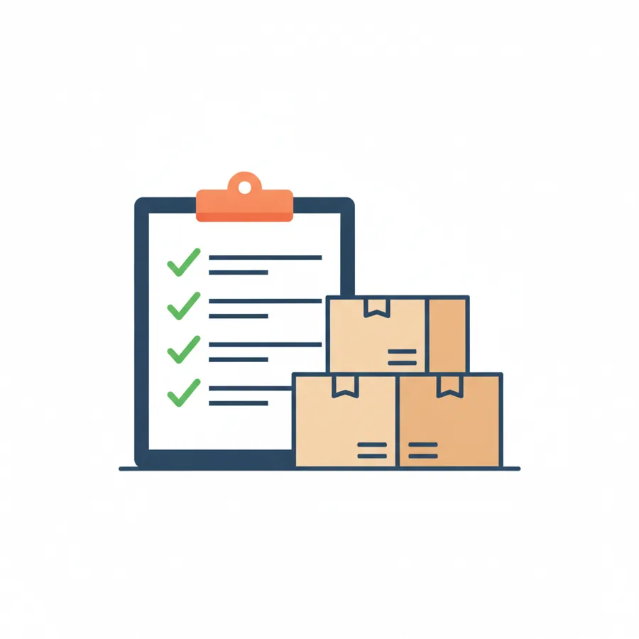 Checklist de mudanza con cajas de cartón