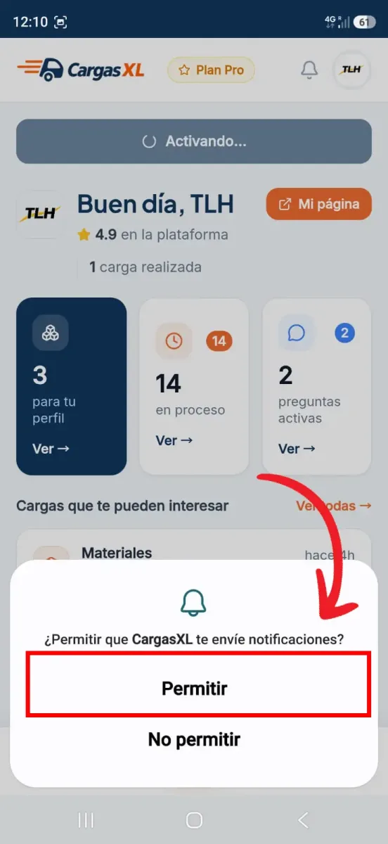 Paso 7: Tocá “Permitir”