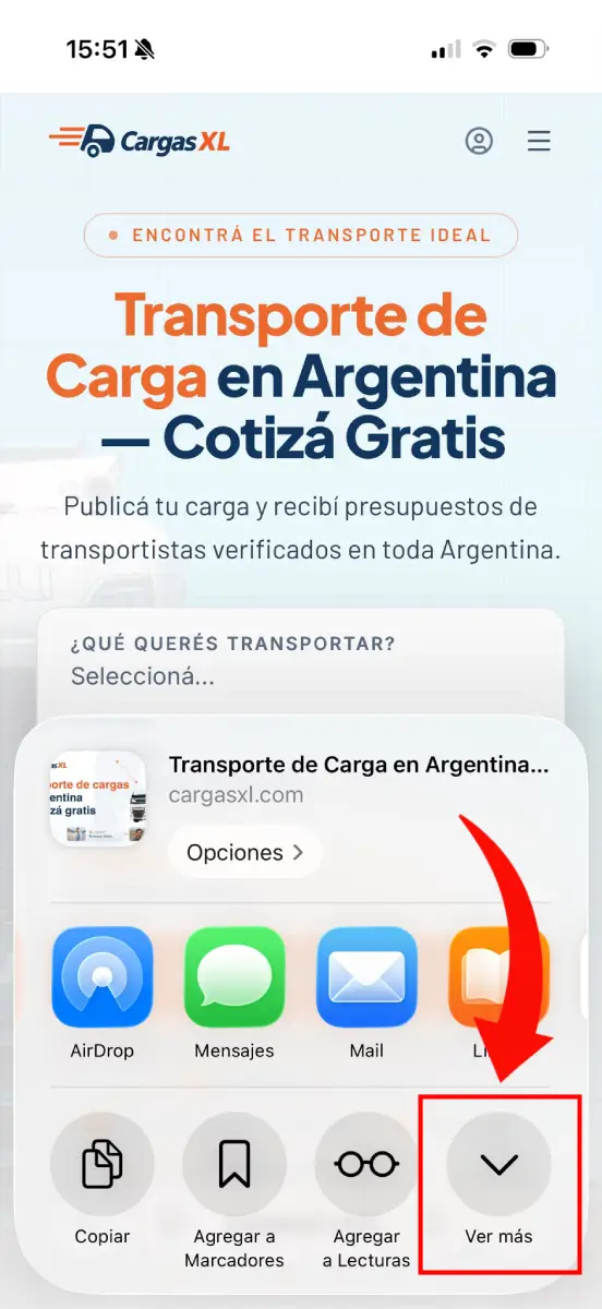 Paso 3: Tocá “Ver más”