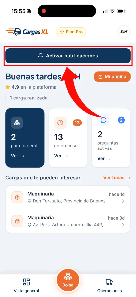 Paso 8: Tocá “Activar notificaciones”