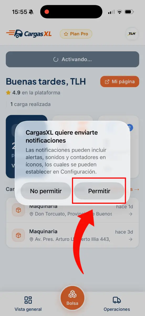 Paso 9: Tocá “Permitir”